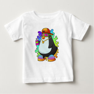 Camiseta De Bebé Pingüino como pintor con rociado