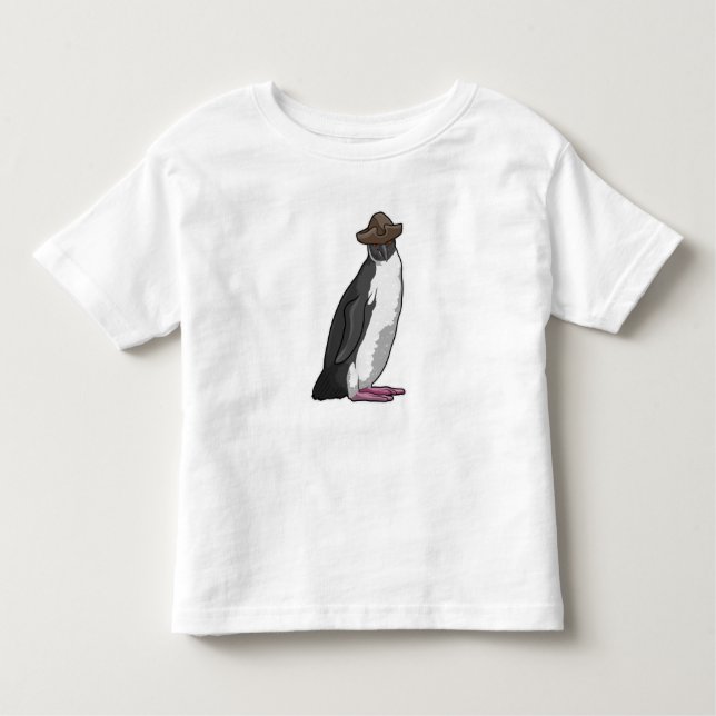 Camiseta De Bebé Pingüino como pirata con Gorra (Anverso)