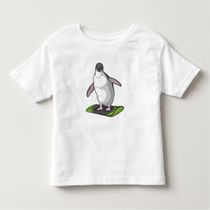 Camiseta De Bebé Pingüino como snowboard