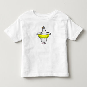 Camiseta De Bebé Pingüino con anillo de natación