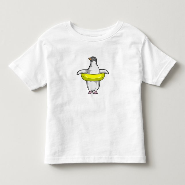 Camiseta De Bebé Pingüino con anillo de natación (Anverso)