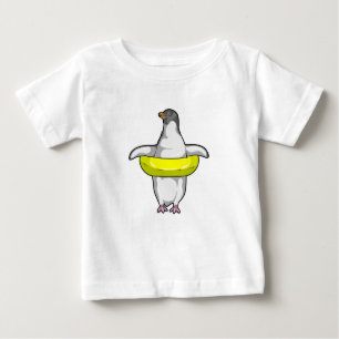 Camiseta De Bebé Pingüino con anillo de natación
