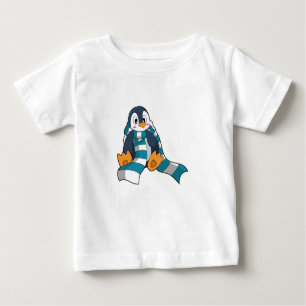 Camiseta De Bebé Pingüino con bufanda