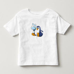 Camiseta De Bebé Pingüino con burbujas de jabón.PNG