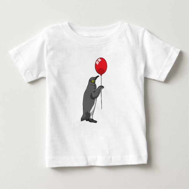 Camiseta De Bebé Pingüino con globo (Anverso)