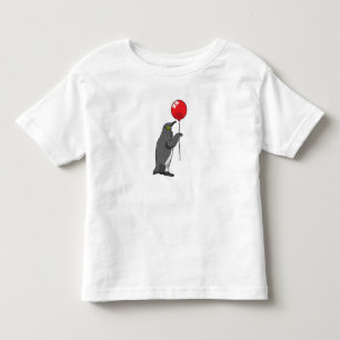 Camiseta De Bebé Pingüino con globo