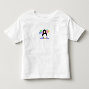 Camiseta De Bebé Pingüino con globos coloridos