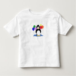 Camiseta De Bebé Pingüino con globos coloridos