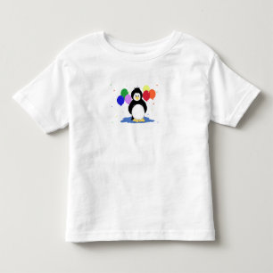 Camiseta De Bebé Pingüino con globos coloridos
