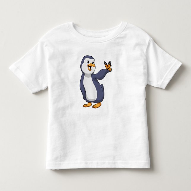 Camiseta De Bebé Pingüino con mariposa (Anverso)