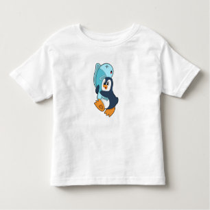 Camiseta De Bebé Pingüino con pescado