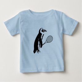 Camiseta De Bebé Pingüino con Racquet de Tenis
