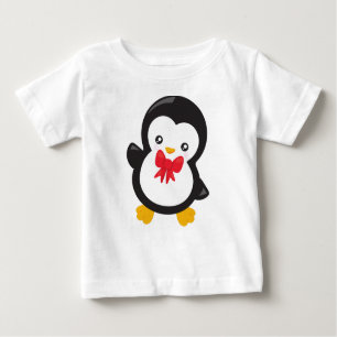 Camiseta De Bebé Pingüino Con Tejido De Bow, Pingüino Cuto, Pingüin