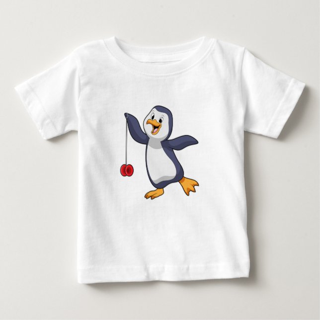 Camiseta De Bebé Pingüino con Yo-Yo (Anverso)
