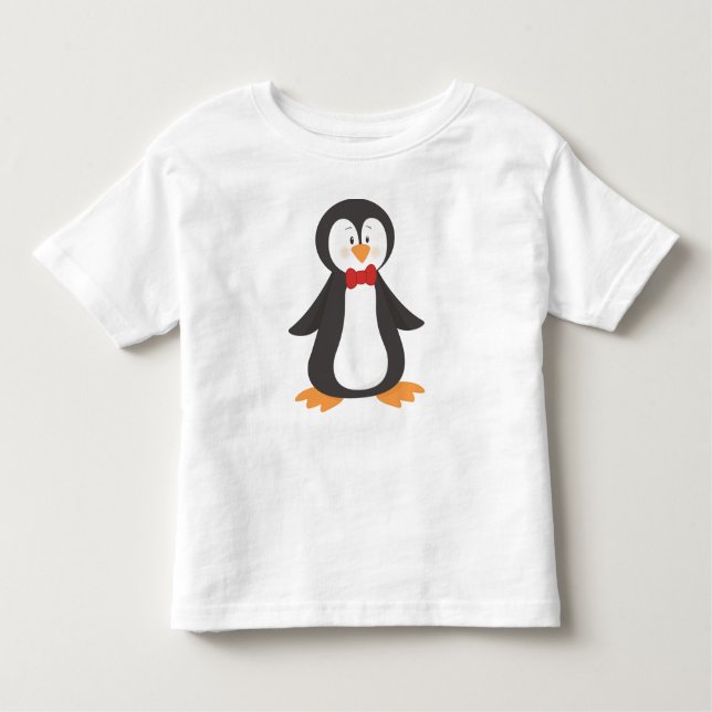Camiseta De Bebé Pingüino Cuto, Pingüino Pequeño, Pingüino Con Azot (Anverso)