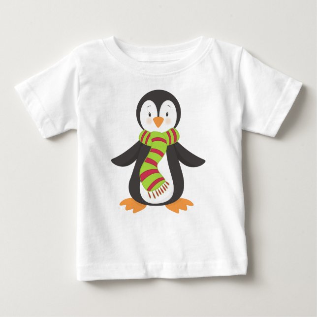 Camiseta De Bebé Pingüino Cuto, Pingüino Pequeño, Pingüino Con Esca (Anverso)