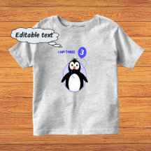 Pingüino de cumpleaños personalizado de texto azul