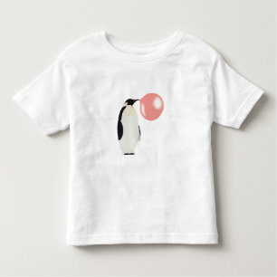 Camiseta De Bebé Pingüino de espuma de burbuja suave inflando burbu