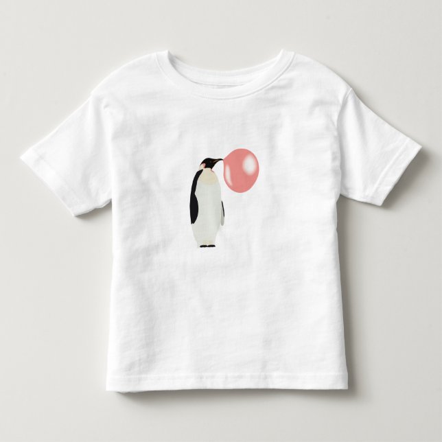 Camiseta De Bebé Pingüino de espuma de burbuja suave inflando burbu (Anverso)