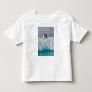 Camiseta De Bebé pingüino de gentoo, Pygoscelis Papua, en hielo gla
