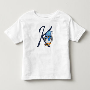 Camiseta De Bebé Pingüino de hockey sobre hielo y texto personaliz