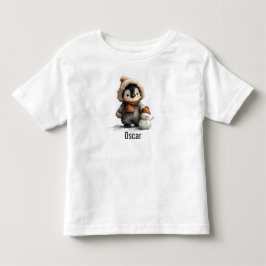Camiseta De Bebé Pingüino de invierno con diseño de muñeco de nieve