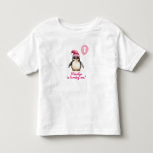 Camiseta De Bebé Pingüino de invierno rosa genial