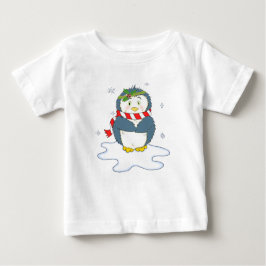 Camiseta De Bebé Pingüino de Navidad Adorable