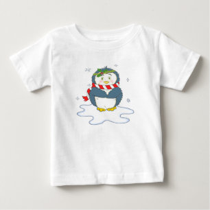 Camiseta De Bebé Pingüino de Navidad Adorable