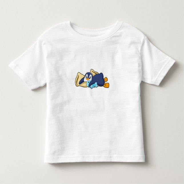 Camiseta De Bebé Pingüino durmiendo con almohada (Anverso)