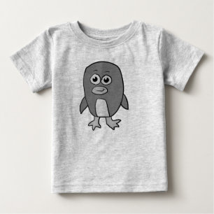 Camiseta De Bebé Pingüino en escala de grises