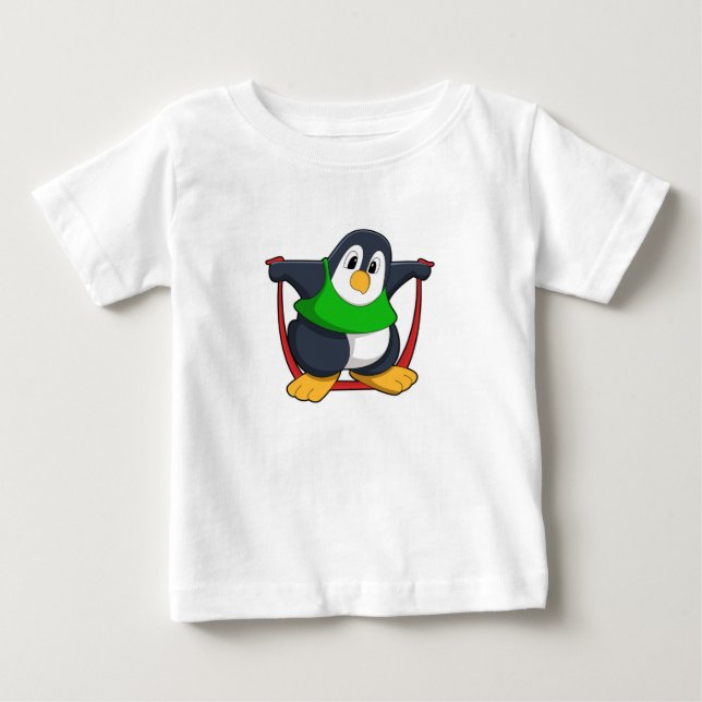 Camiseta De Bebé Pingüino en Gimnasio con cuerda para saltar.PNG (Anverso)