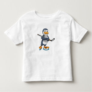 Camiseta De Bebé Pingüino en hockey sobre hielo con bastón de hocke