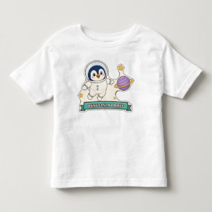 Camiseta De Bebé Pingüino en Órbita Pingüino Astronauta Adorable