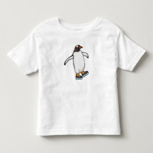 Camiseta De Bebé Pingüino en patinaje sobre hielo con patines de hi