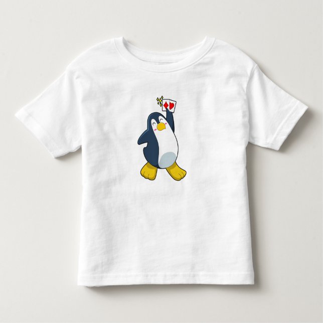Camiseta De Bebé Pingüino en Poker con tarjetas de póker (Anverso)