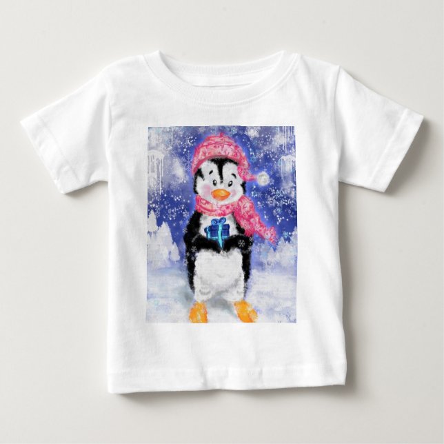 Camiseta De Bebé Pingüino feliz - Navidades - (Anverso)