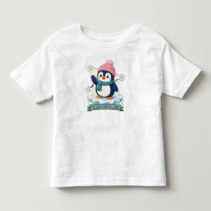 Camiseta De Bebé Pingüino Frío y Alegre con un Sombrero de Pompones