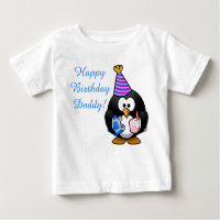 Pingüino lindo de encargo del bebé del papá del