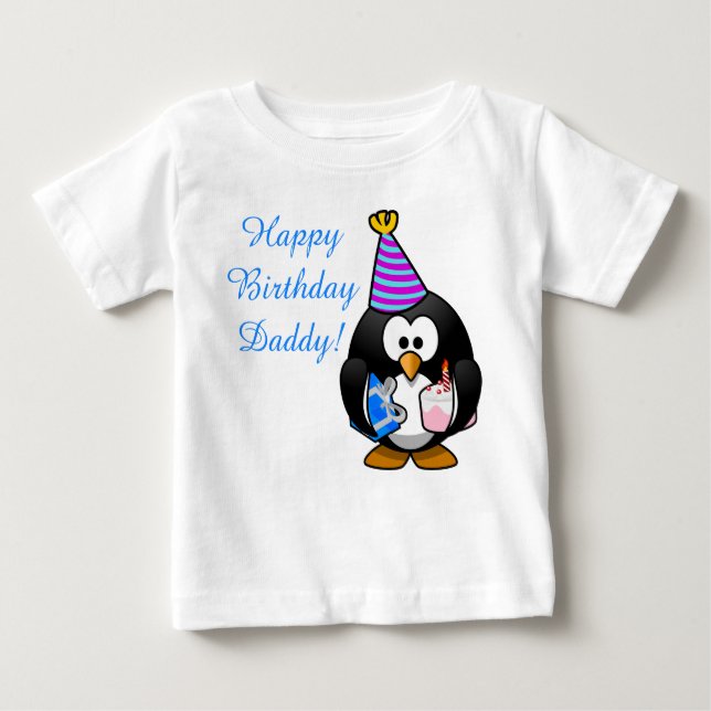 Camiseta De Bebé Pingüino lindo de encargo del bebé del papá del (Anverso)