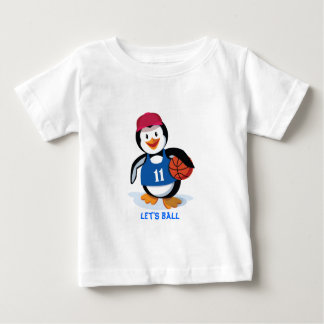 Camiseta De Bebé Pingüino lindo del baloncesto