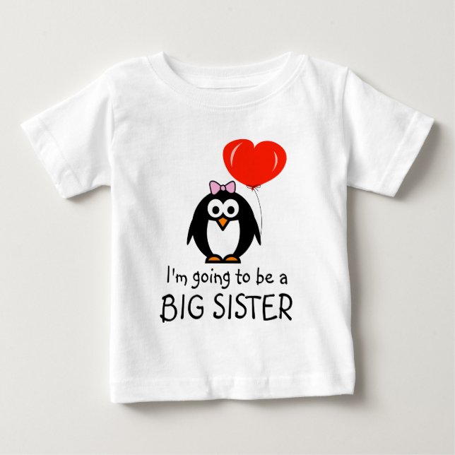 Camiseta De Bebé Pingüino lindo vestido de bebé de la hermana grand (Anverso)