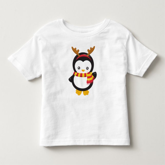 Camiseta De Bebé Pingüino navidad, Pingüino Con Scarf, Anguilas (Anverso)