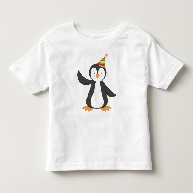 Camiseta De Bebé Pingüino, Pingüino Infantil, Pingüino Con Gorra Fi (Anverso)