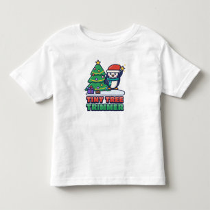 Camiseta De Bebé Pingüino Podador de Árbol Pequeño Decorando un Árb