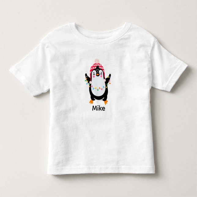 Camiseta De Bebé Pingüino torbellino con luces Navidades (Anverso)