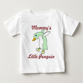 Camiseta De Bebé Pingüino verde claro con los patines de hielo