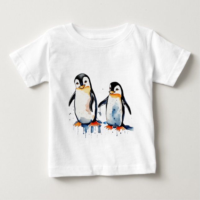 Camiseta De Bebé Pingüinos cortos (Anverso)