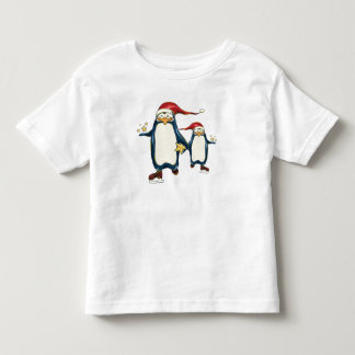 Camiseta De Bebé Pingüinos patinadores del navidad