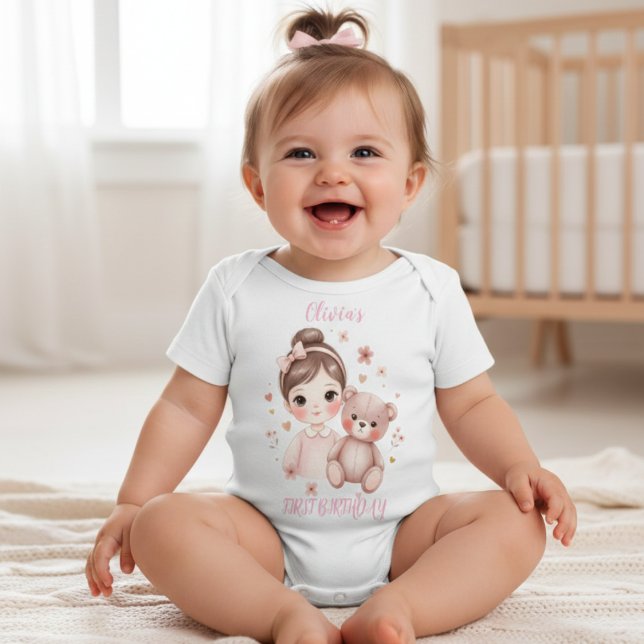 Camiseta De Bebé Pink 2nd Bear Birthday Girl Toddler T-shirt (Subido por el creador)